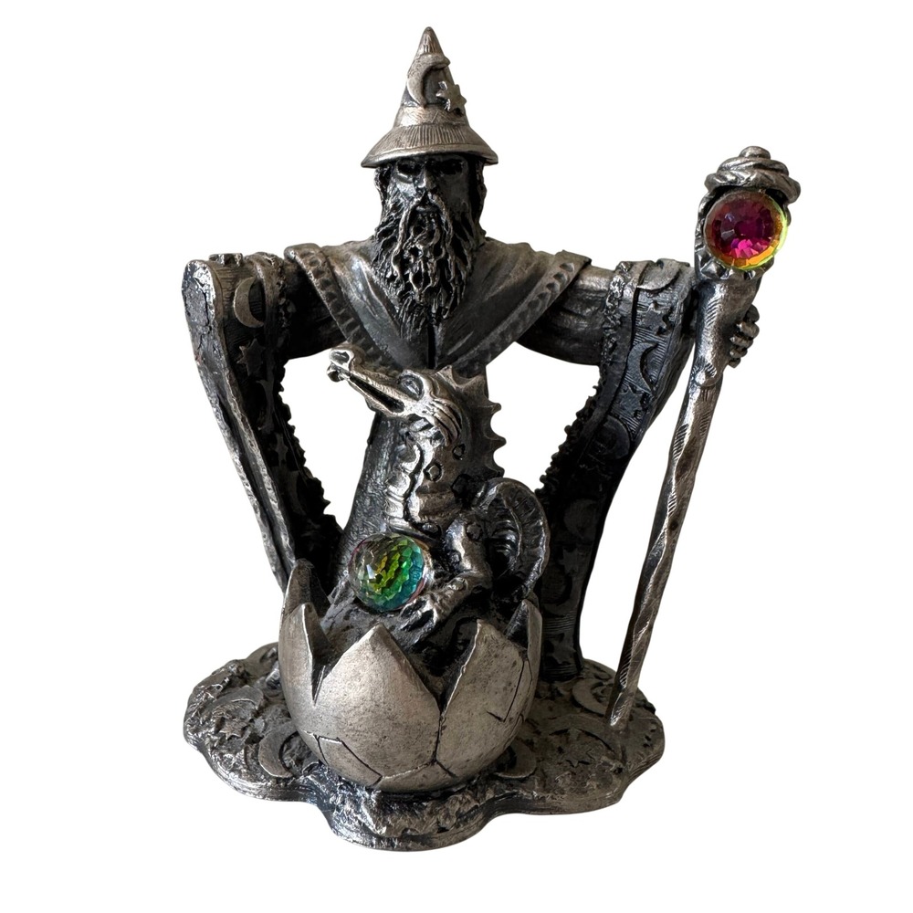 Tudor Mint Myth and Magic The Protector of the Young Pewter Wizard Dragon 3836